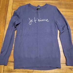 Banana Republic  navy Je 'taime sweater in size small